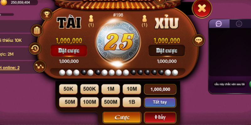 Các cửa cược trong tài xỉu online